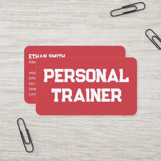 Fitness Personal Ttrainer Visitenkarte (Vorderseite/Rückseite Beispiel)