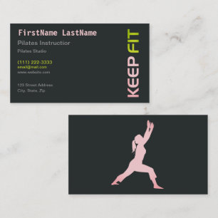 Fitness Pilates Instructor auf weißer Visitenkarte
