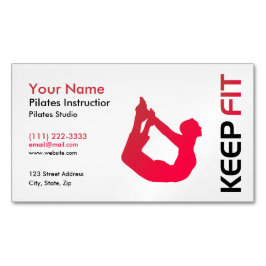 Fitness Pilates Instructor Business Card Magnetische Visitenkarte