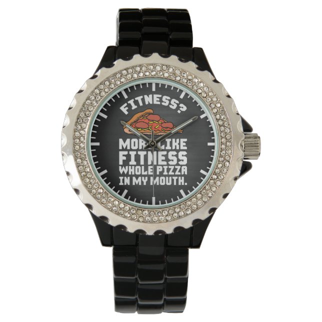 Fitness Pizza Armbanduhr (Vorderseite)