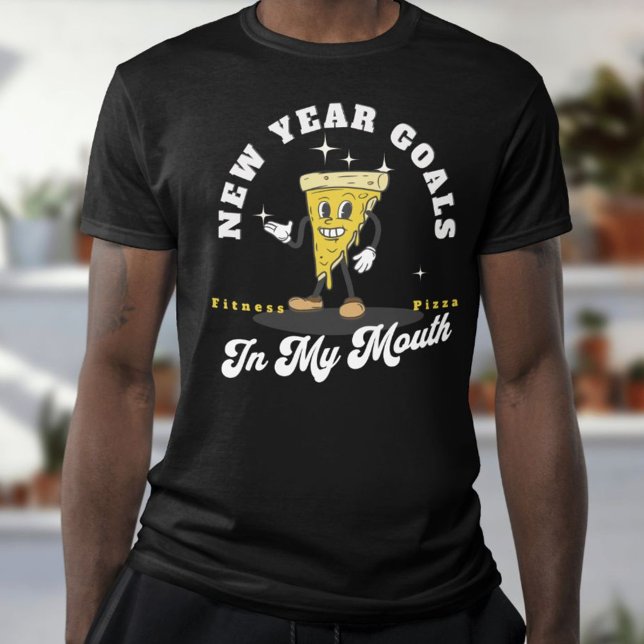 Fitness Pizza im Mund - Neujahrsentschließung T-Shirt (Von Creator hochgeladen)