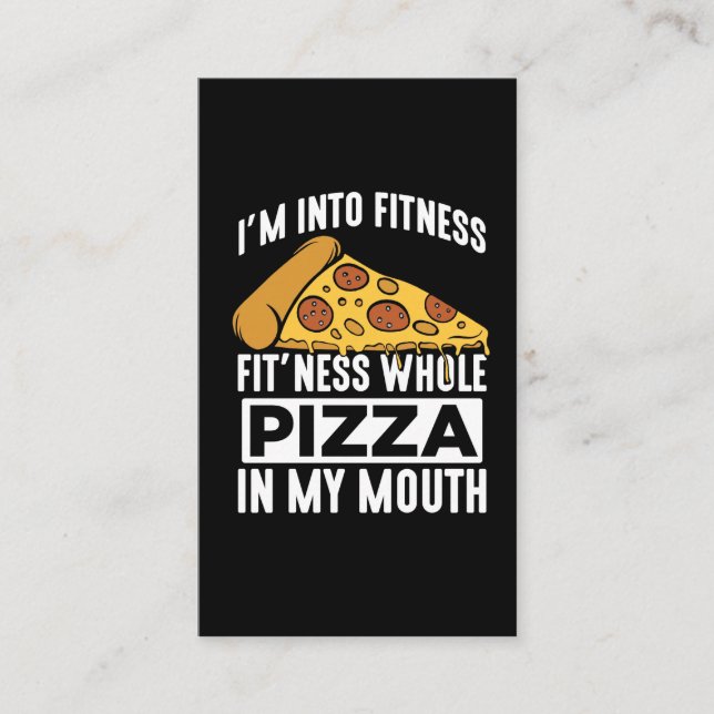 Fitness Pizza Slice Restaurant Lover Gym Feinschme Visitenkarte (Vorderseite)