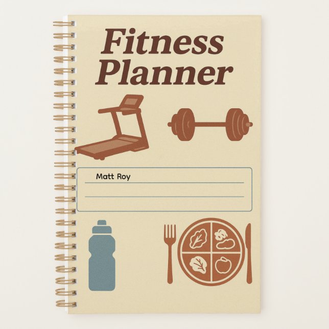 Fitness Planner for Workouts, Diet & Hydration Planer (Vorderseite)