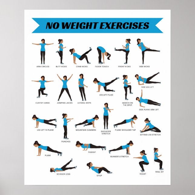 Fitness Poster - Blau (Vorne)