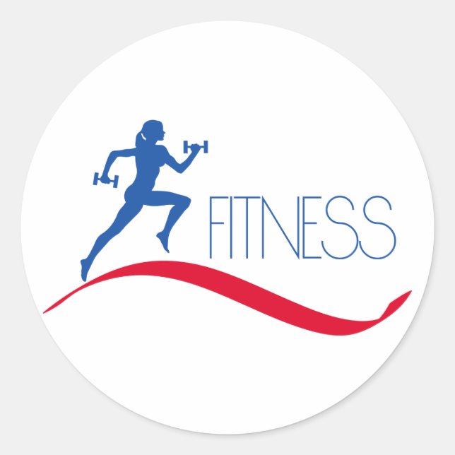 Fitness Runder Aufkleber (Vorderseite)