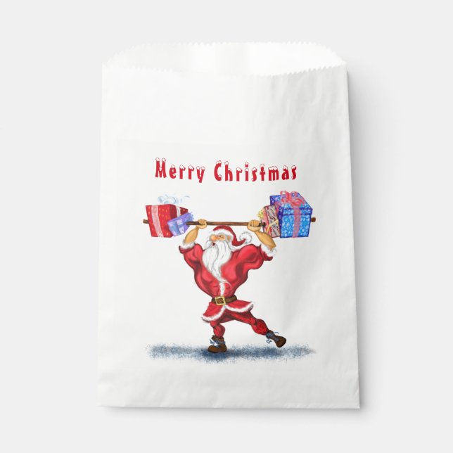 Fitness Santa Favor Bag Geschenktütchen (Vorderseite)