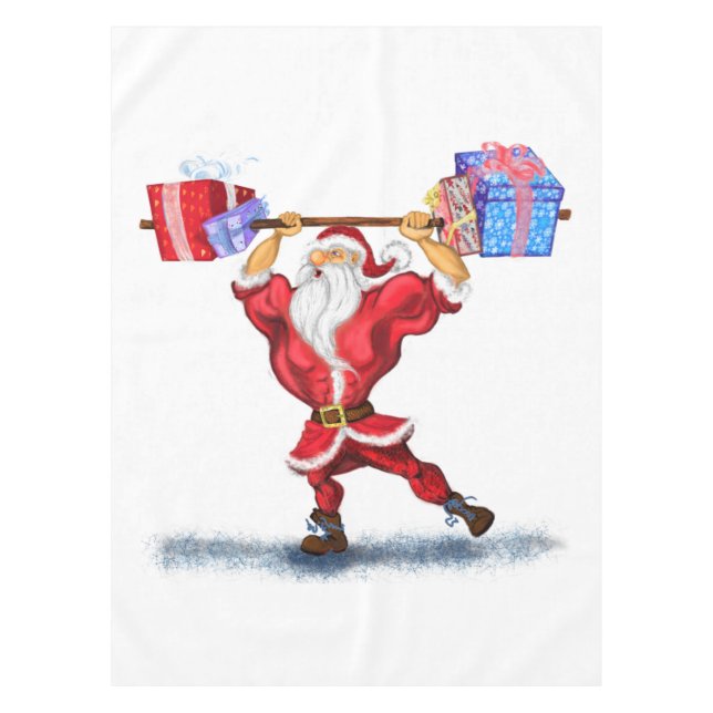 Fitness Santa Tablecloth Tischdecke (Vorderseite)