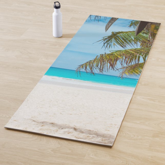 Fitness Sea Sand Palms Blauer Himmel Elegantes Tem Yogamatte (Beispiel)