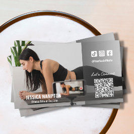 Fitness Social Media QR Code Foto Visitenkarte