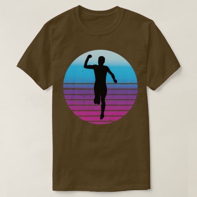 Fitness Sprinter Vintag Athlete Runner Joggen T-Shirt (Design vorne)