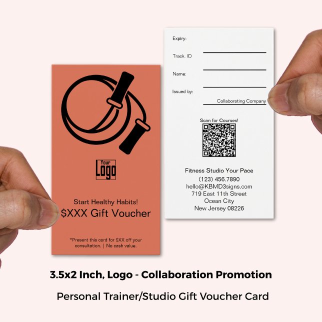 Fitness Starter Orange Black Gutscheinkarte (3.5x2Inch, Portrait Format, Fitness Starter Orange Black Gift Voucher Card)