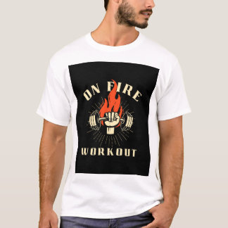 Fitness-T - Shirt Black & Red Grunge - Workout-Sti
