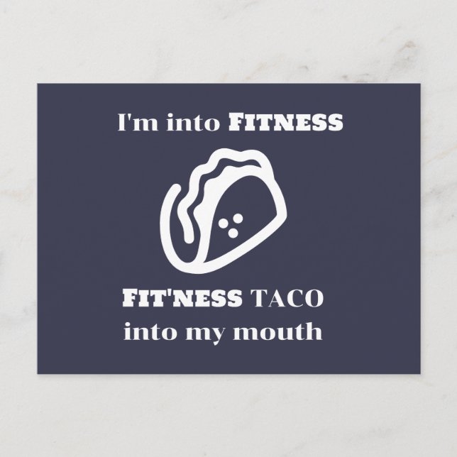 Fitness TACO Funny Sarcastic Novelty Graphic Gesch Postkarte (Vorderseite)