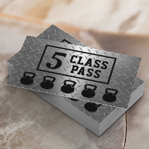 Fitness Trainer 5 Class Pass Modernes Metall Treuekarte