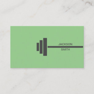 Fitness Trainer Barbell Green Visitenkarte