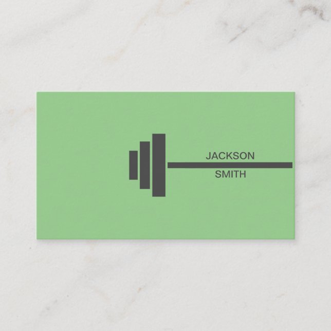 Fitness Trainer Barbell Green Visitenkarte (Vorderseite)