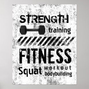 Fitness Trainer Bodybuilding Grunge Workout Poster