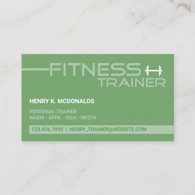 Fitness Trainer Business Card Visitenkarte (Vorderseite)