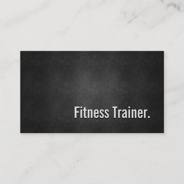 Fitness Trainer Cool Black Metal Einfachheit Visitenkarte (Vorderseite)