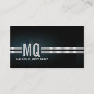 Fitness Trainer Gym Monogram Business Card Visitenkarte