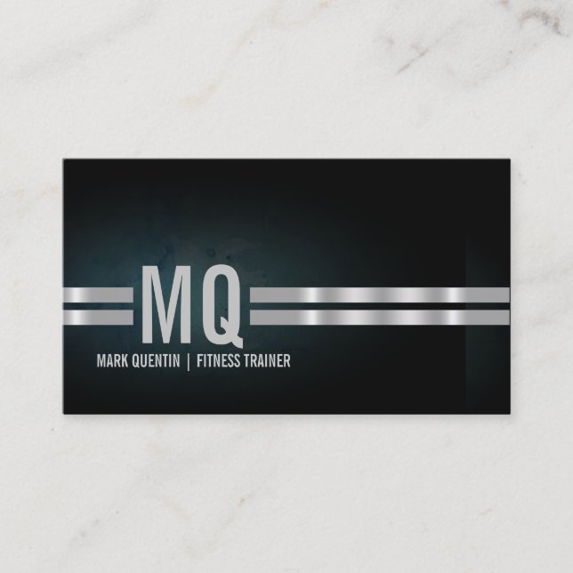 Fitness Trainer Gym Monogram Business Card Visitenkarte (Vorderseite)