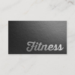 Fitness Trainer Minimaler Schwarzer Silber Embosse Visitenkarte