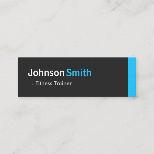 Fitness Trainer - Personal Aqua Blue Mini Visitenkarte (Vorderseite)