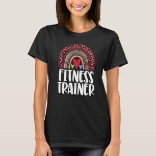 Fitness Trainer Regenbogen Frauen Leopard Rainbow  T-Shirt