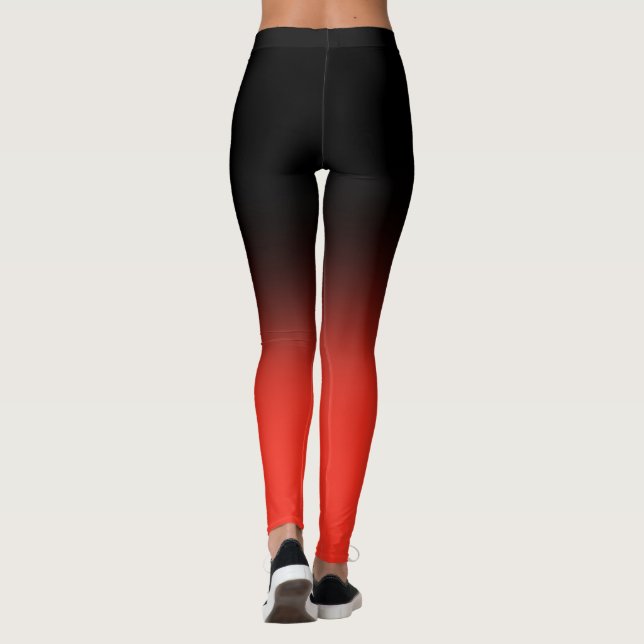 Fitness Trainer Schwarz und Rot Leggings (Rückseite)