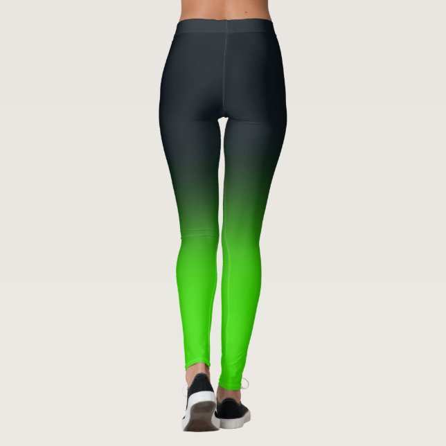 Fitness Trainer verblasst grün und schwarz Leggings (Rückseite)