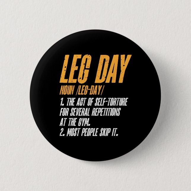 Fitness Training Workout Gym Leg Definition Button (Vorderseite)
