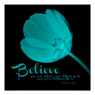 Fitness Tulip Light Blue Glaube Poster