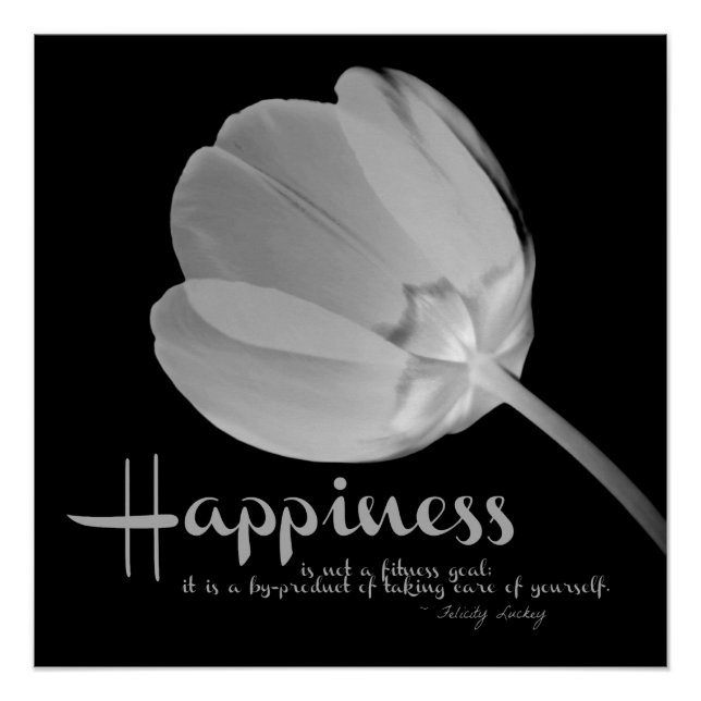 Fitness Tulip White Happy Poster (Vorderseite)