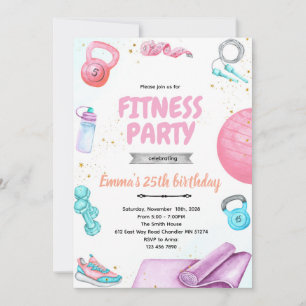 Fitness-Turnen-Party-Themen-Einladung Einladung