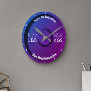 Fitness und Bodybuilding Gymnasium 100LBS/45,4KGS Runde Wanduhr
