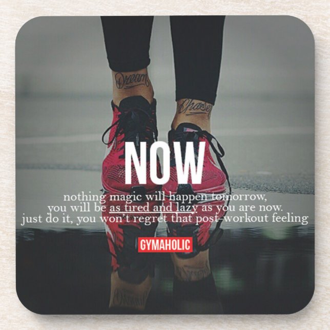 Fitness und Bodybuilding Motivation Getränkeuntersetzer (Vorderseite)