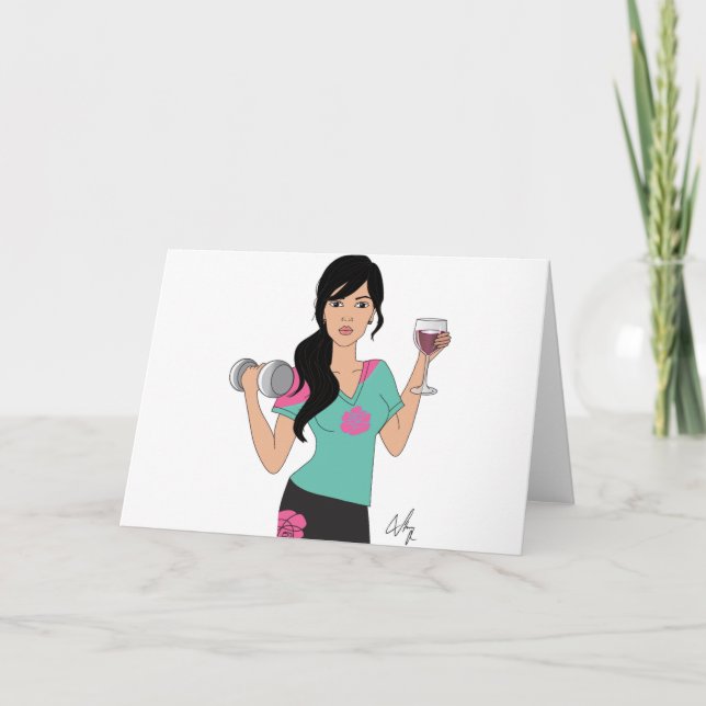 Fitness und das Wino Feiertagskarte (Vorderseite)