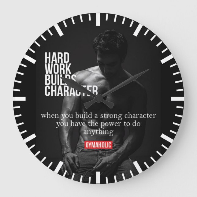 Fitness und Fitness Motivation - Bodybuilding, Hef Große Wanduhr (Vorderseite)