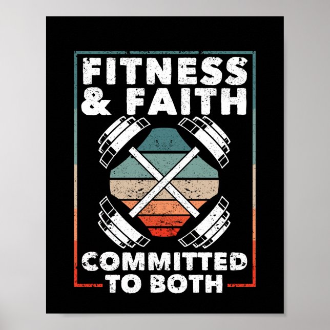 Fitness und Glaube, die sich für beide Christliche Poster (Vorne)