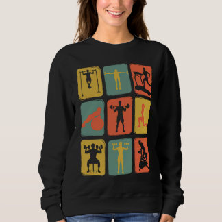 Fitness Vintage Retro Trainings Workout-Ausrüstung Sweatshirt