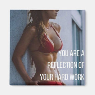 Fitness von Frauen Inspirationswörter - harte Arbe Magnet