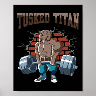 Fitness Walrus Deadlift Workout Training Gym Poster