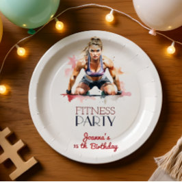 Fitness Wasserfarbsport Geburtstagsparty Pappteller