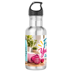 Fitness-Wasserflasche 'Fuel Your Day' Edelstahlflasche