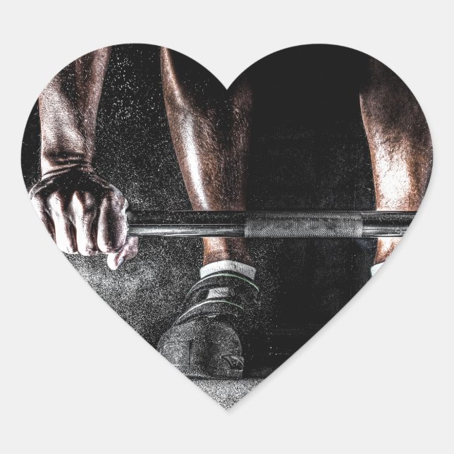 Fitness Weightlift GYM Workout Herz-Aufkleber (Vorderseite)