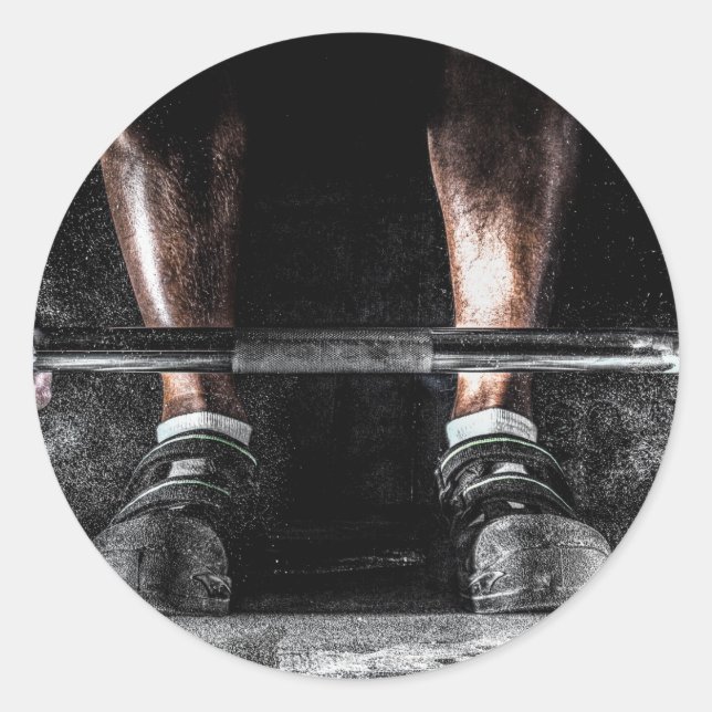 Fitness Weightlift GYM Workout Runder Aufkleber (Vorderseite)