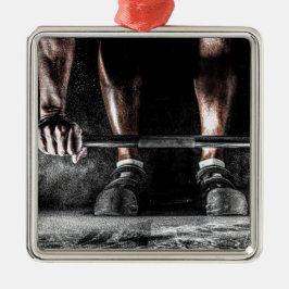 Fitness Weightlift GYM Workout Silbernes Ornament