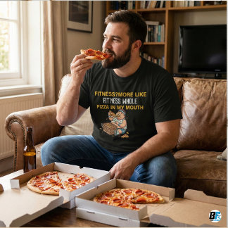 Fitness Whole Pizza In My Mouth Funny Foodie Pun T-Shirt
