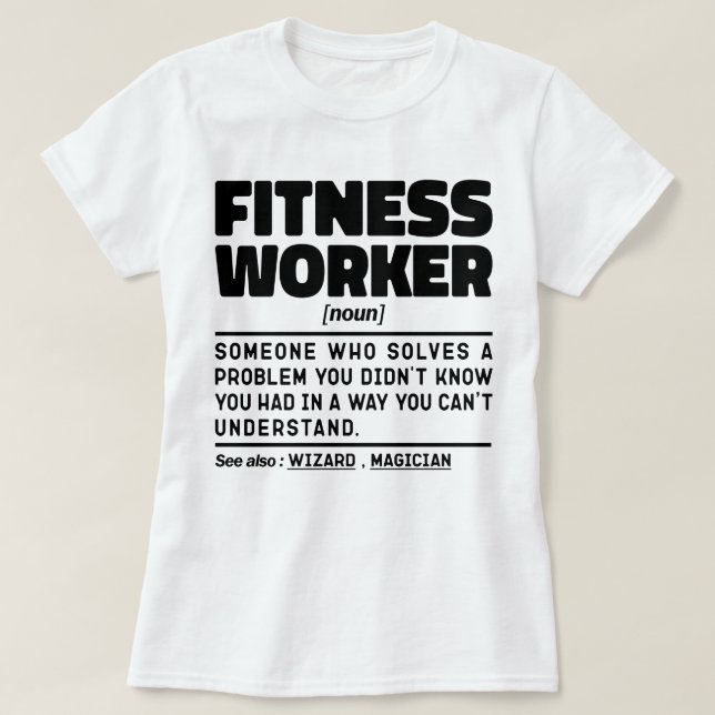 Fitness Worker Noun Weightlift Workout Funny T-Shirt (Design vorne)
