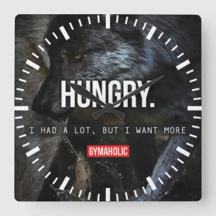 Fitness Workout Gym Motivation Quadratische Wanduhr